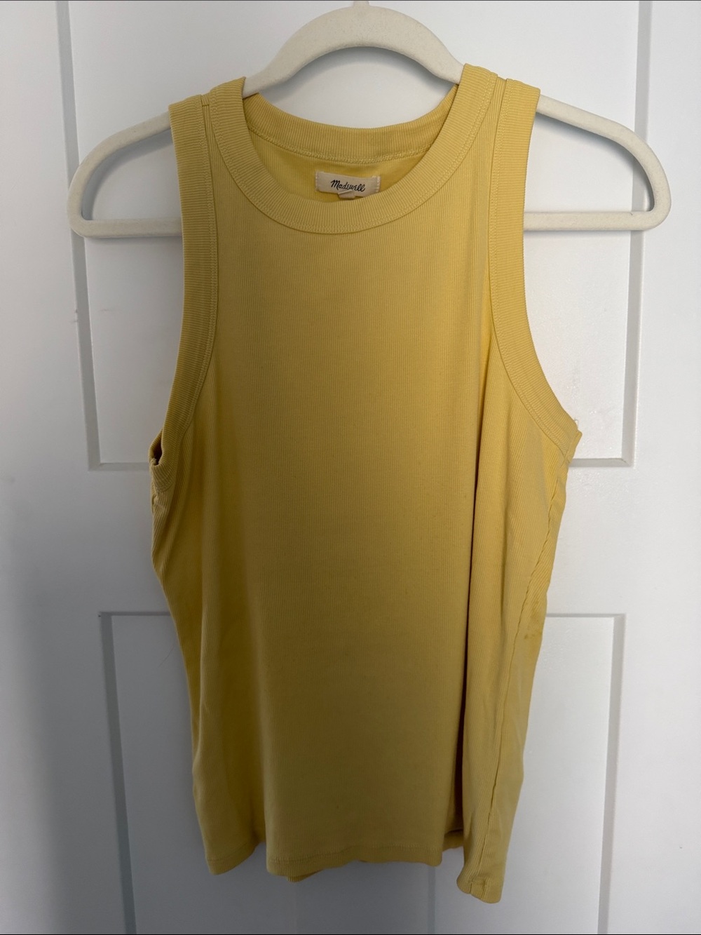Madewell Soft Yellow Ribbed Crewneck Tank